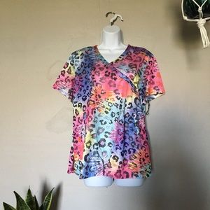 Koi lite Animal print scrub top